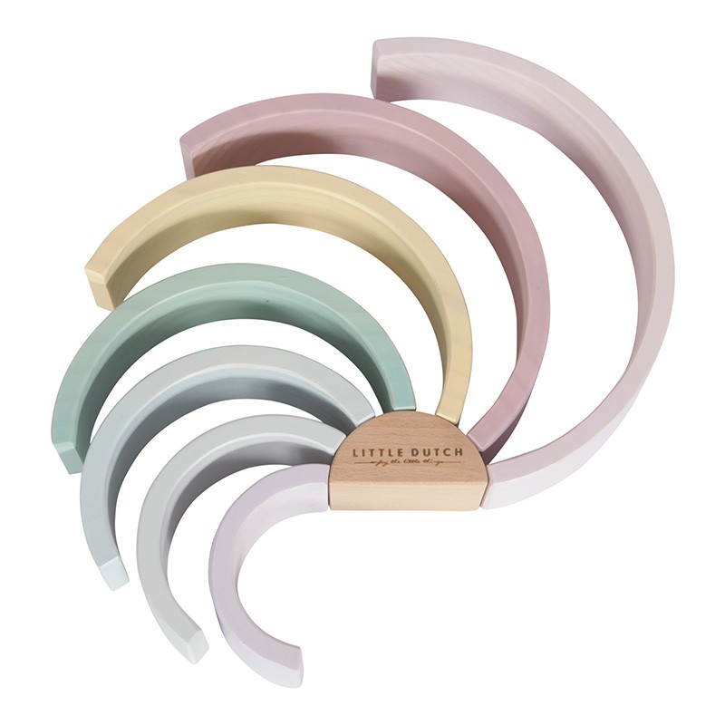 Little Dutch Drewniana Tęcza Pastelowa 8el 1+
