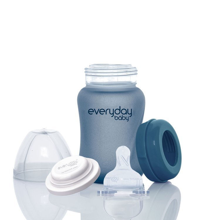 Everyday Baby Szklana butelka reagująca na temperaturę 150 ml borówkowa S