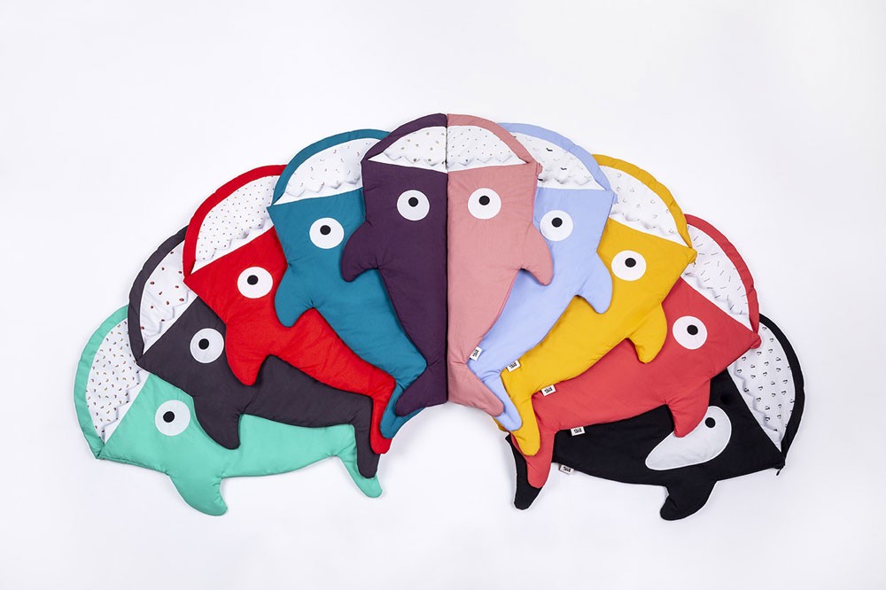 Baby Bites, Śpiworek letni Shark (1-18 miesięcy) Blue Vichy