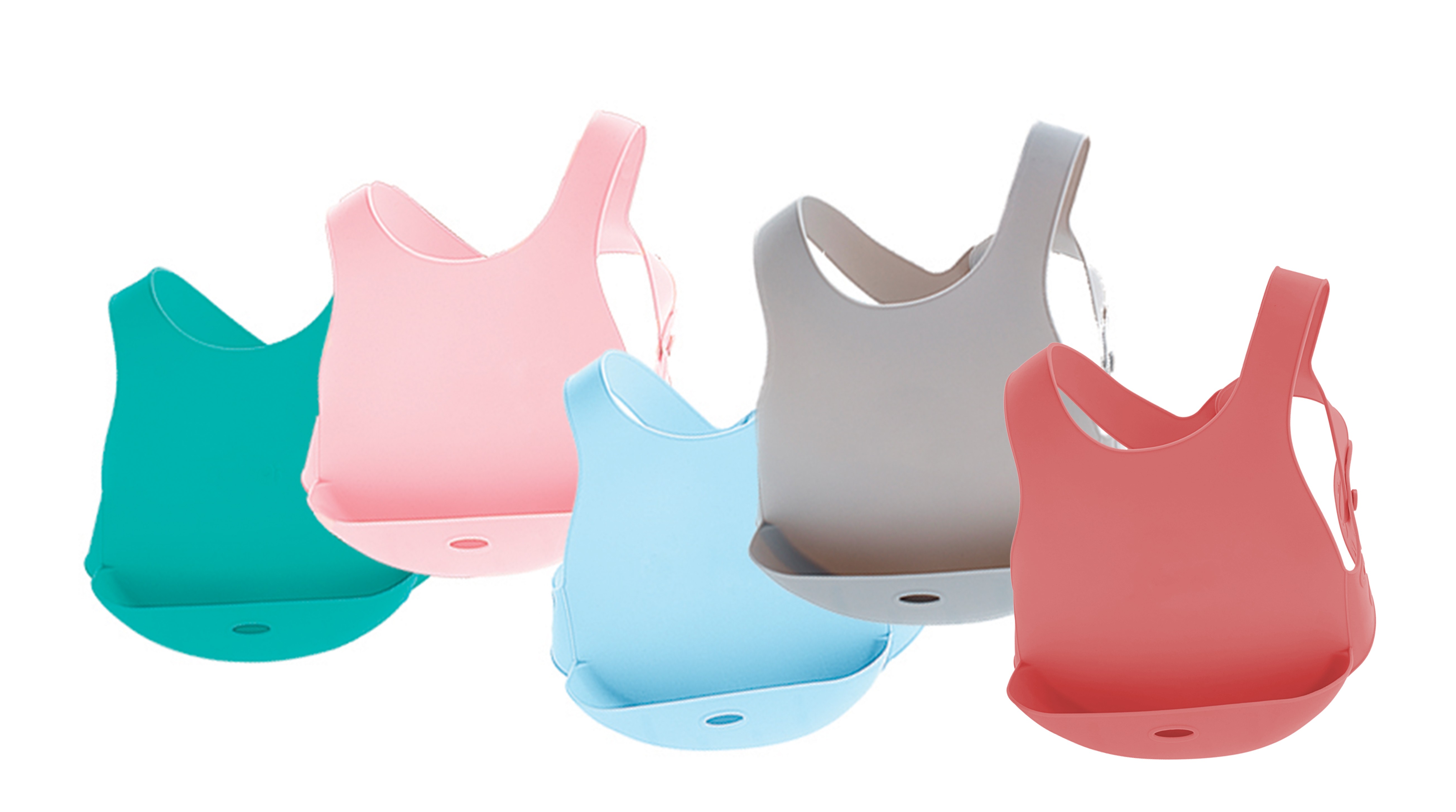 Minikoioi – śliniak silikonowy z kieszonką i zapięciem na plecach Zielony 