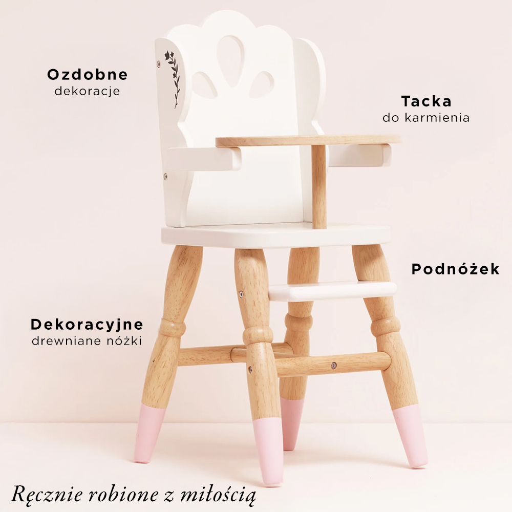 Drewniane krzesełko do karmienia lalek | Le Toy Van