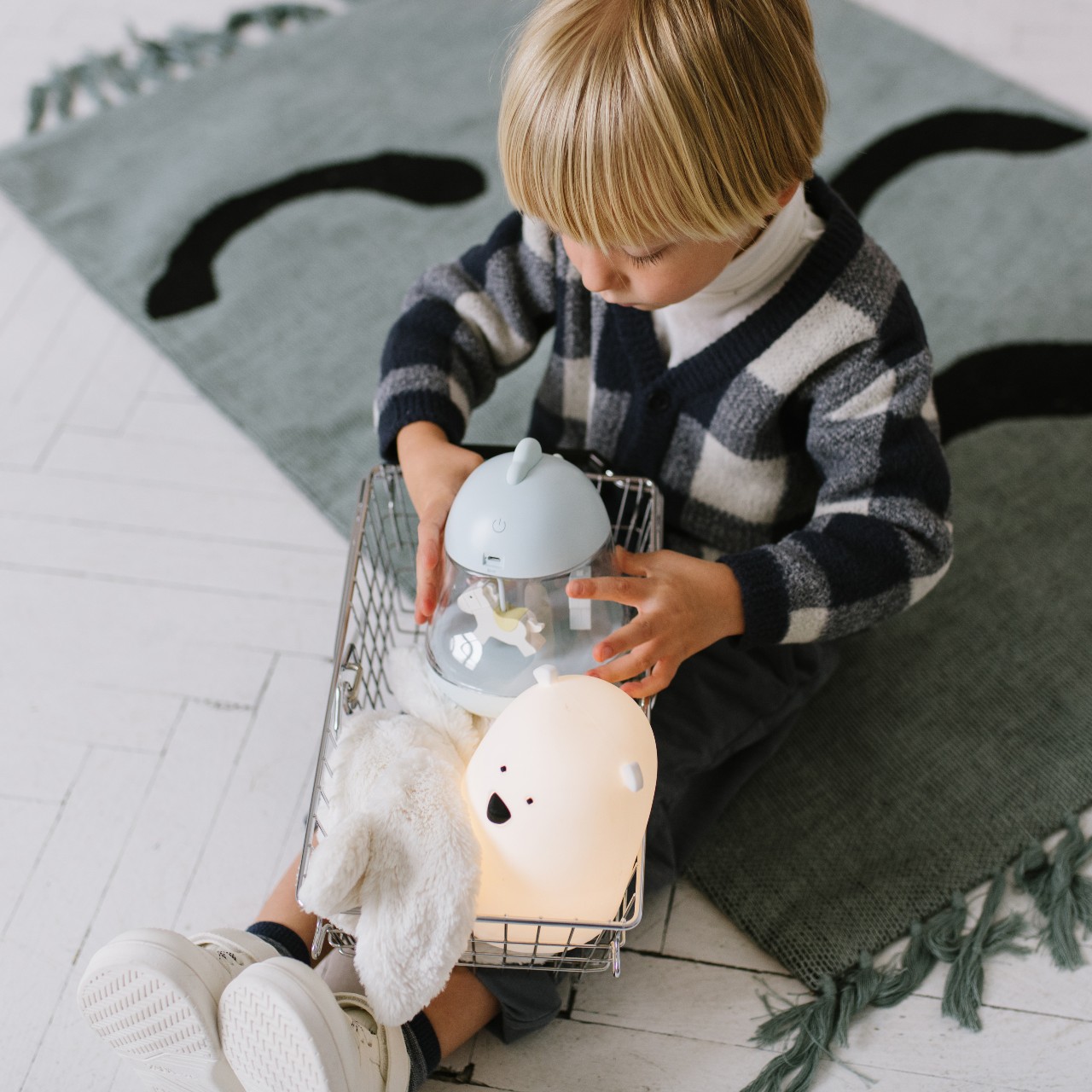 Rabbit&Friends Lampka z pozytywką kurczak niebieska 0+