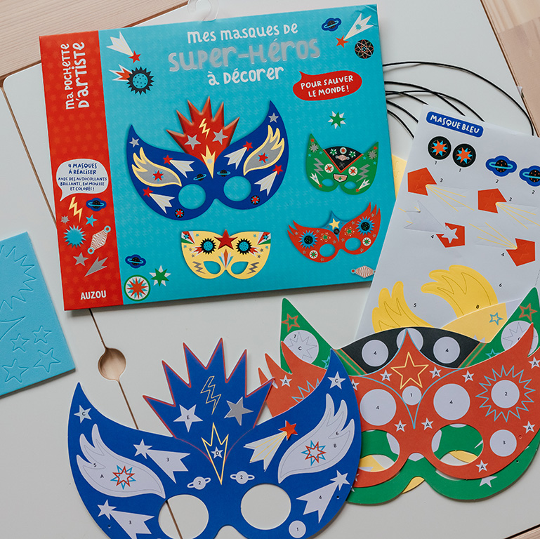 Auzou Maski do Zdobienia Superbohaterowie 7+ | Zestaw DIY