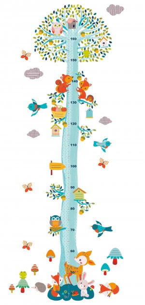 Miarka Wzrostu Naklejka Ścienna Drzewko Leśne 40–160 cm