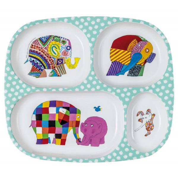 Petit Jour Paris Talerz z przegródkami Elmer słoń 12m+
