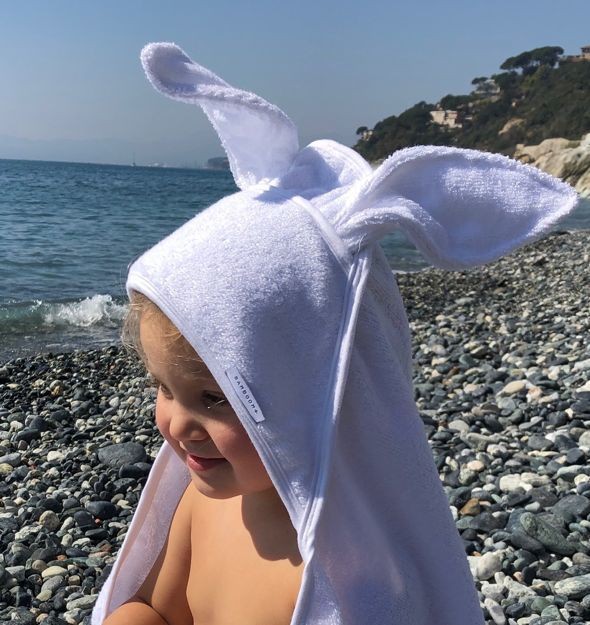 Bamboom Ręcznik z Kapturkiem Biały 100x100cm 0m+