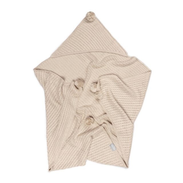 My Memi Kocyk bambusowy z kapturkiem 90x90 beige 0+