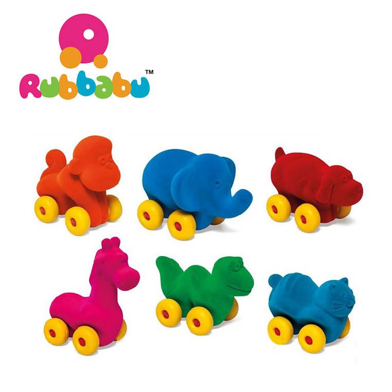 Rubbabu Pies pojazd sensoryczny czerwony 0+