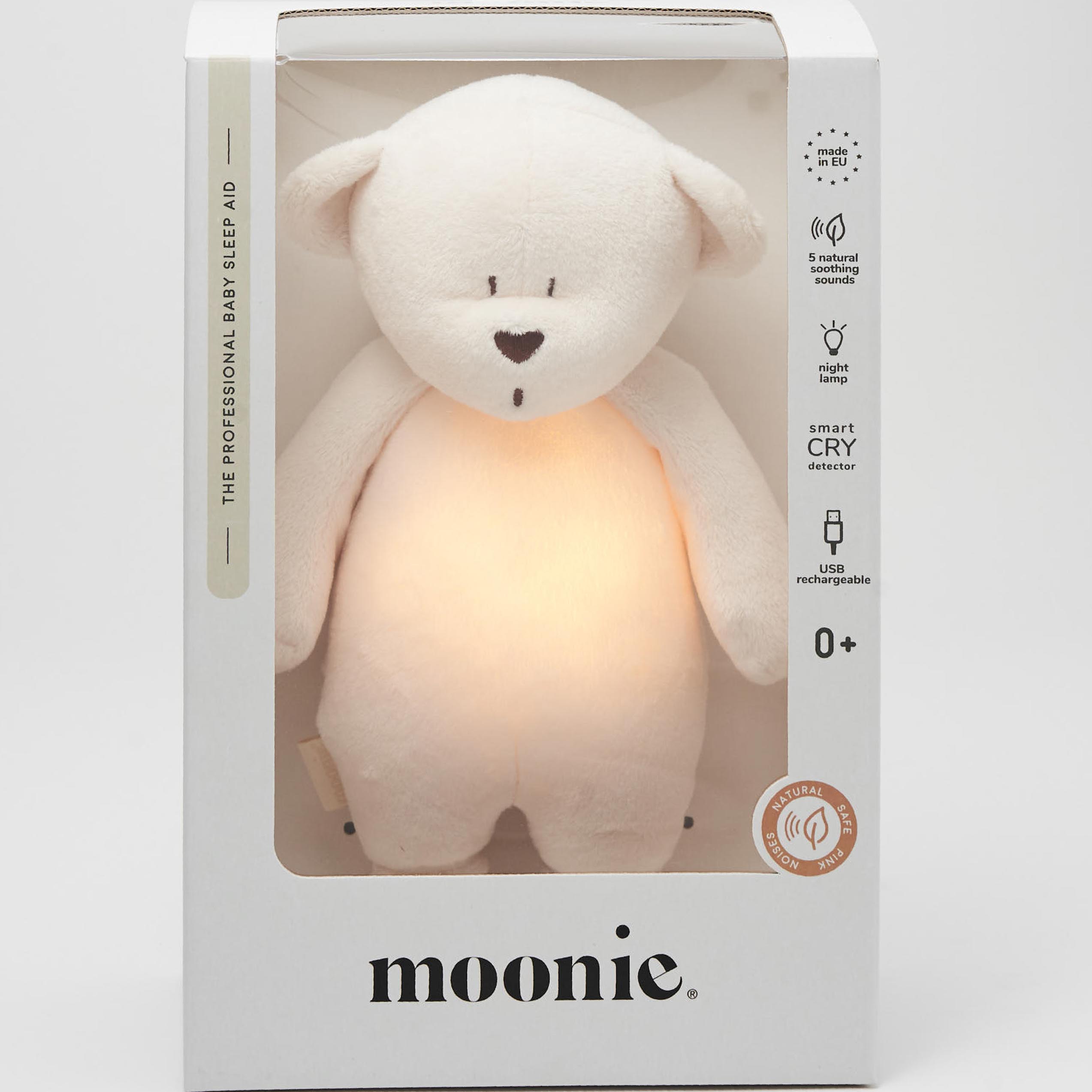 Moonie Szumiący Miś z Lampką Cream OEKO-TEX