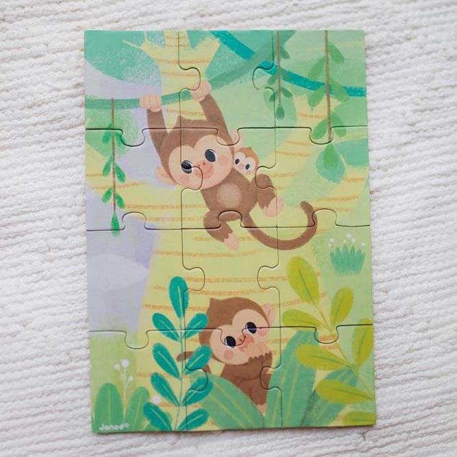 Janod Mini Puzzle Zwierzątka 12 el. 2+