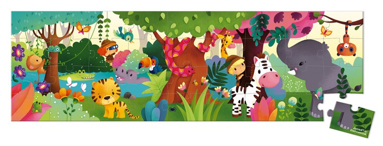 Janod Puzzle Panoramiczne Dżungla 36 el. 3+
