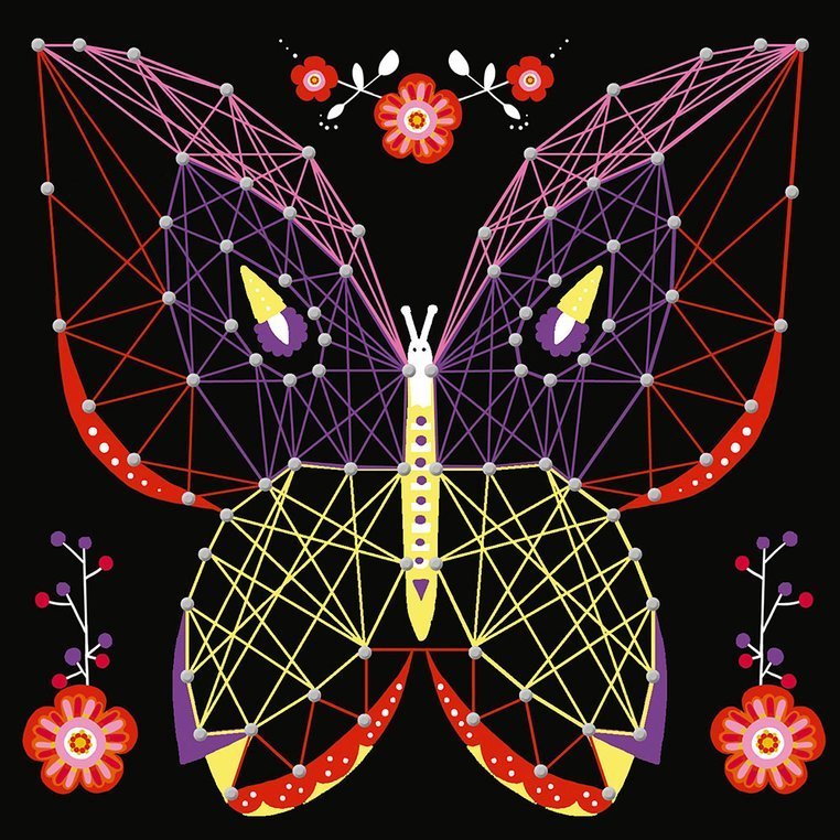 Janod Zestaw Kreatywny Przeplatanka 3D String Art Zwierzęta 8+