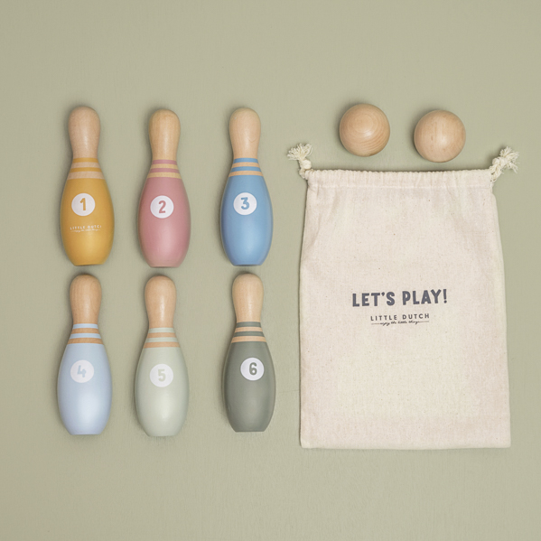 Little Dutch Kręgle dla dzieci Drewniane 6+m