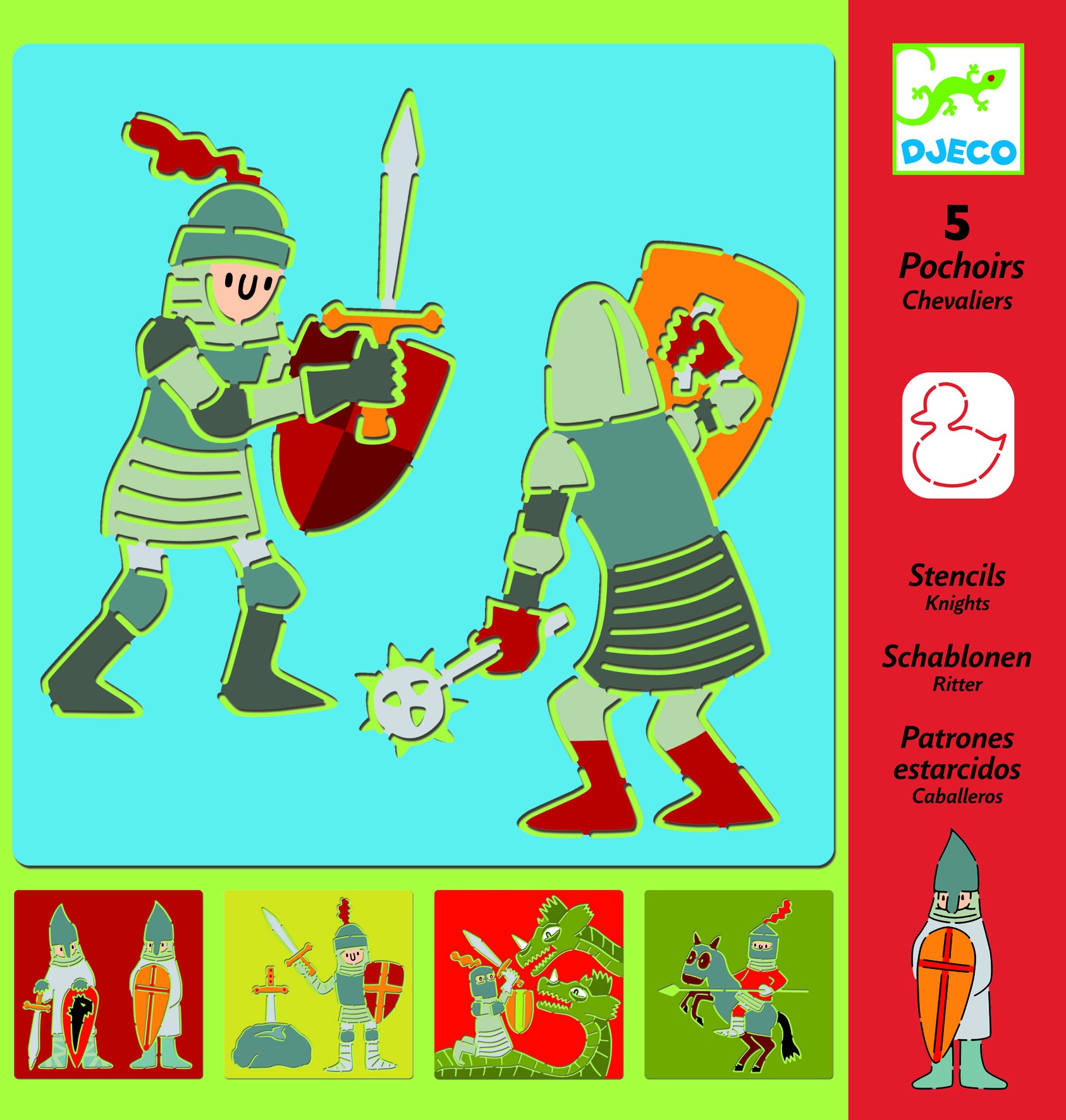 Djeco Szablony do malowania Rycerze 4+