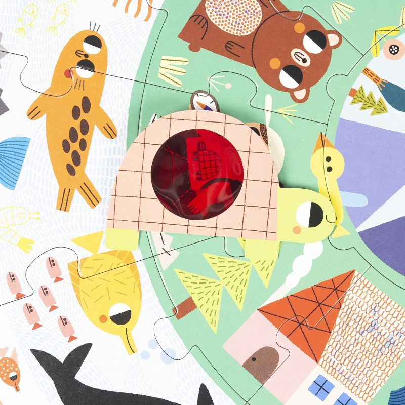 Okrągłe puzzle dla dzieci XXL Odkryj zwierzęta Goula