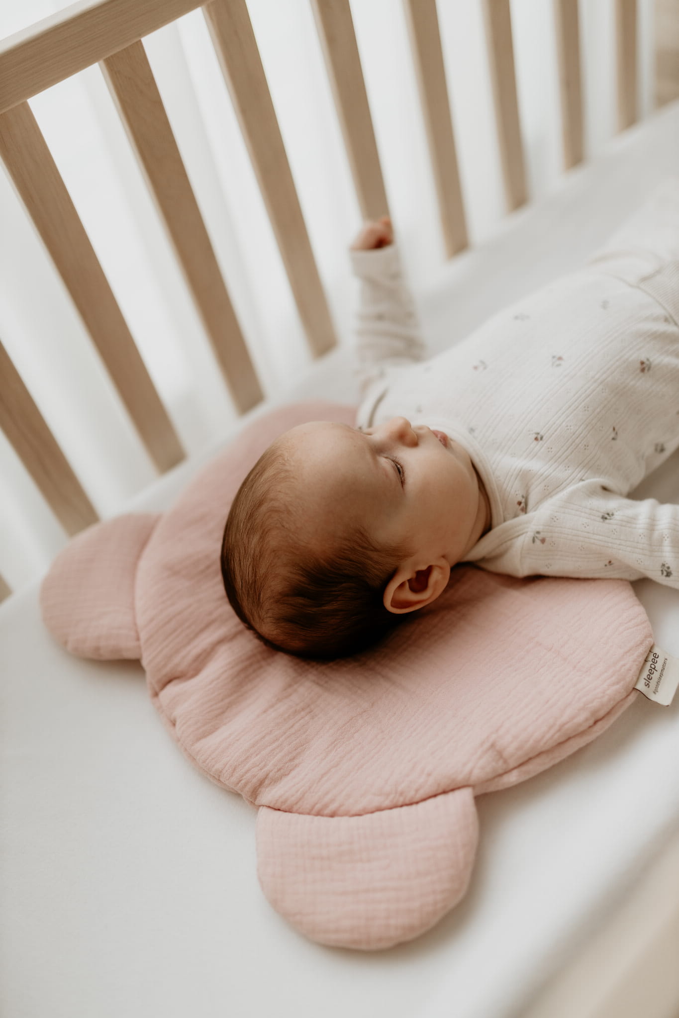 Sleepee Poduszka Muślinowa Misiowa Różowa 0+