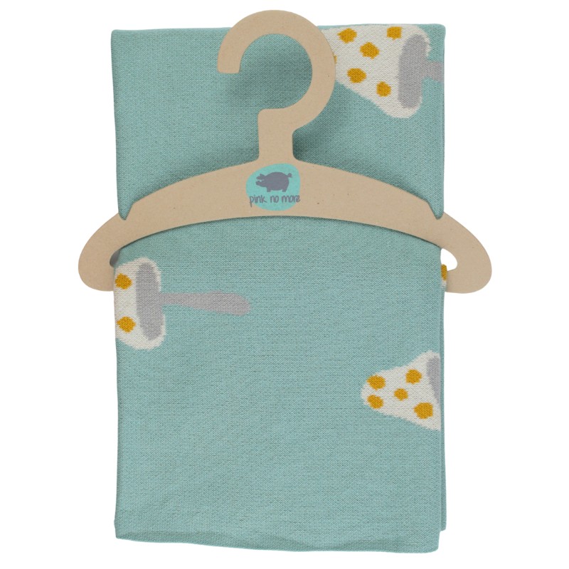 Pink no more Koc dziany SMILE Turquoise 60x80cm