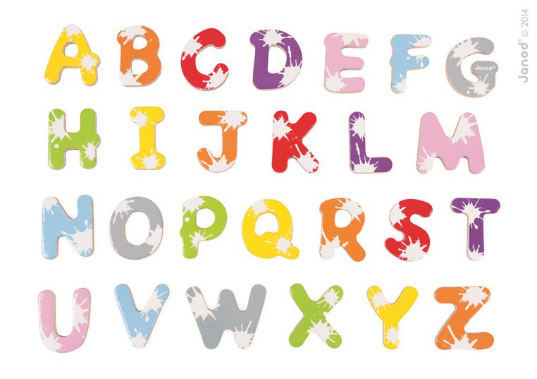 Janod Magnetyczne Literki 52 szt. Drewniane 3+