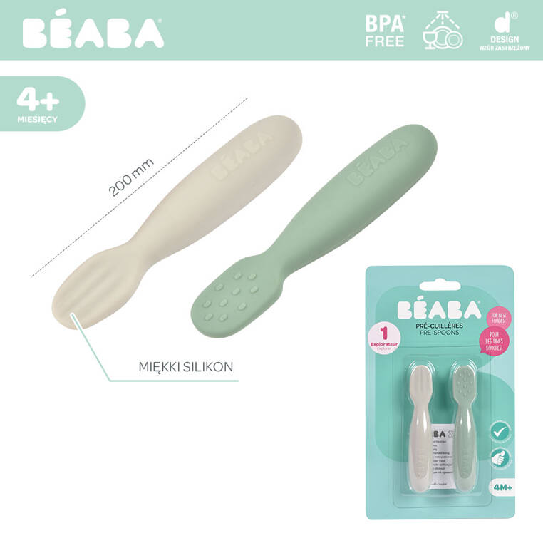 Beaba Łyżeczki-Gryzaki Silikonowe 2 szt. 4m+