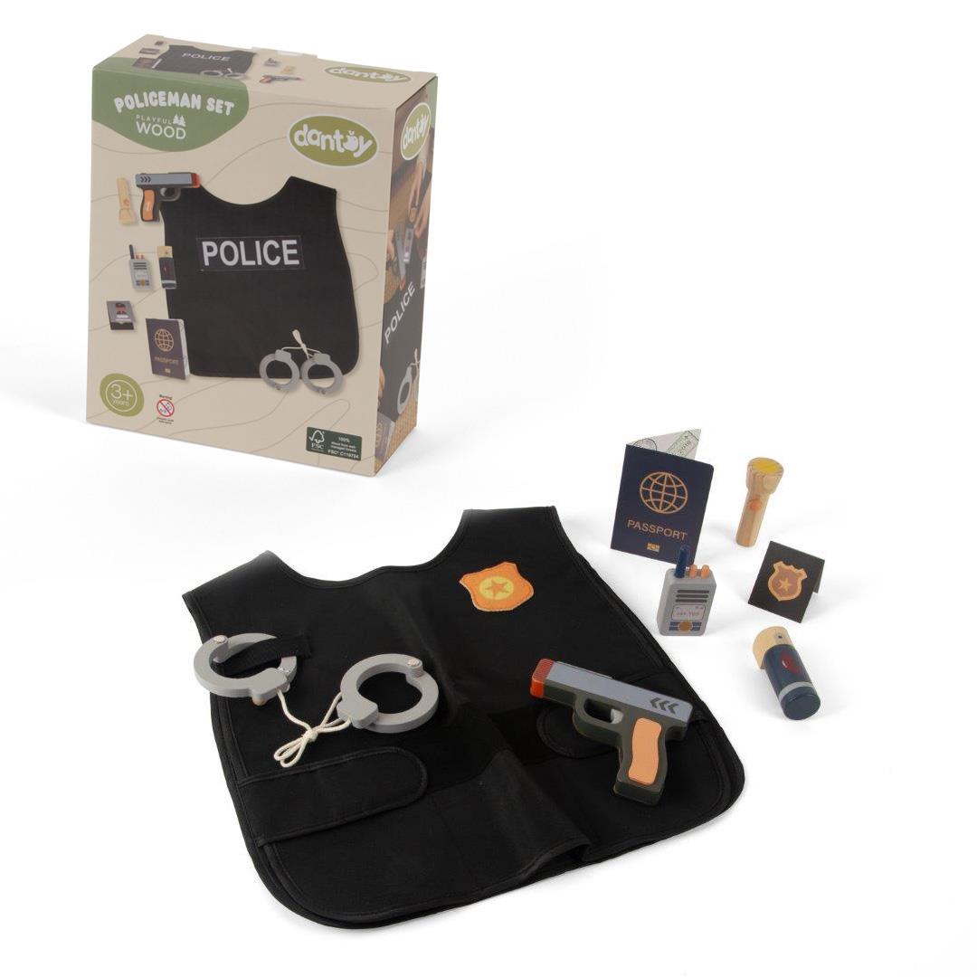 Dantoy Zestaw Mały Policjant Drewniane Akcesoria 3+