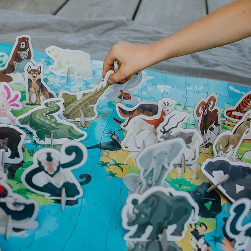 Janod Puzzle Edukacyjne 3D Zagrożone gatunki 200 el. 6+