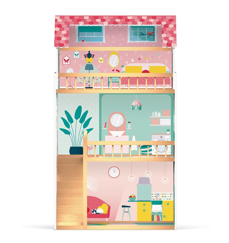 Janod Domek dla lalek XL Happy Day z 12 akcesoriami 3+