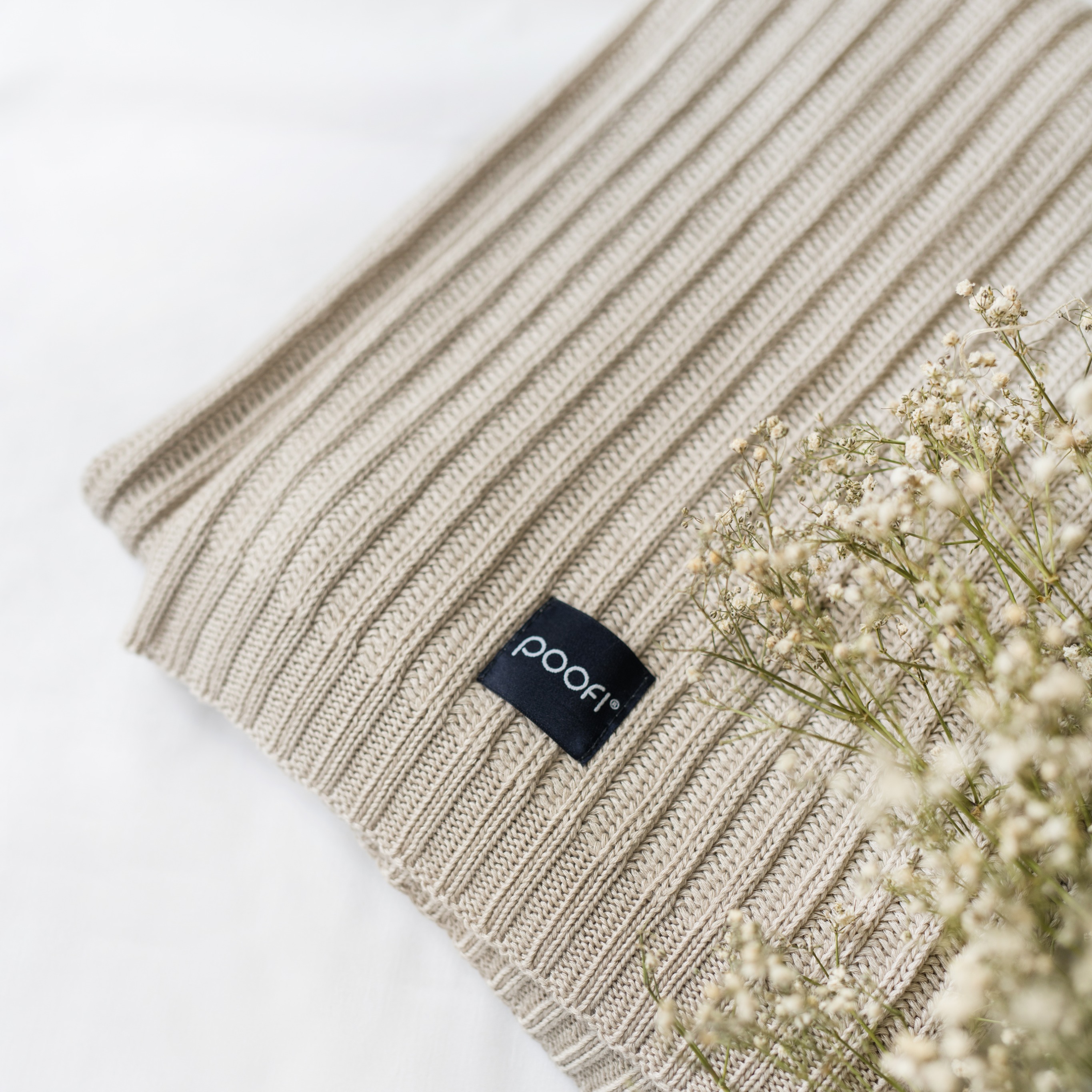 Poofi Kocyk bambusowy Oslo jasny beż 0+