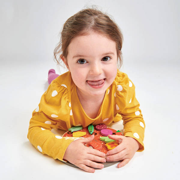 Tender Leaf Toys Drewniana Pizza z Dodatkami 3+ | 12 elementów