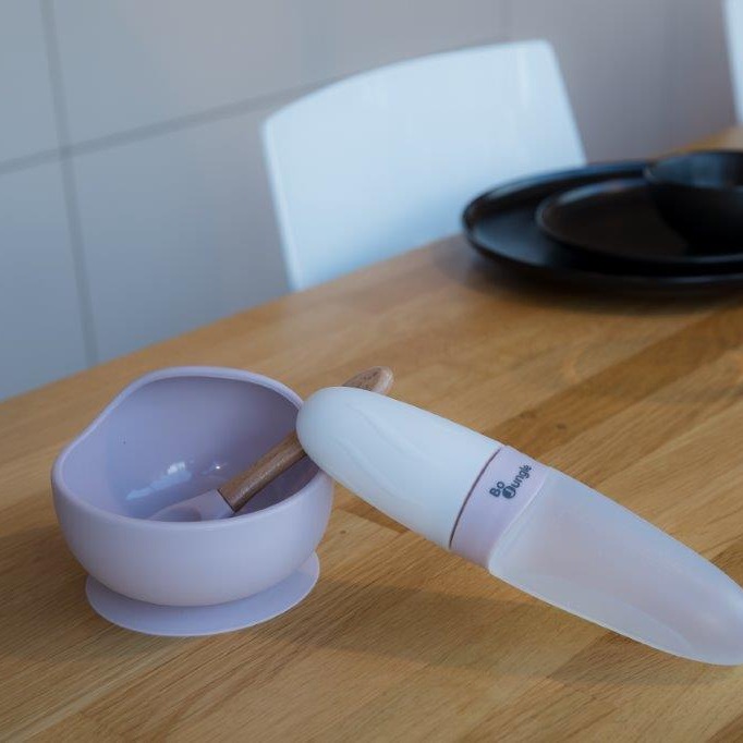 Bo Jungle Pojemnik Silikonowy z Łyżeczką Blue Mint