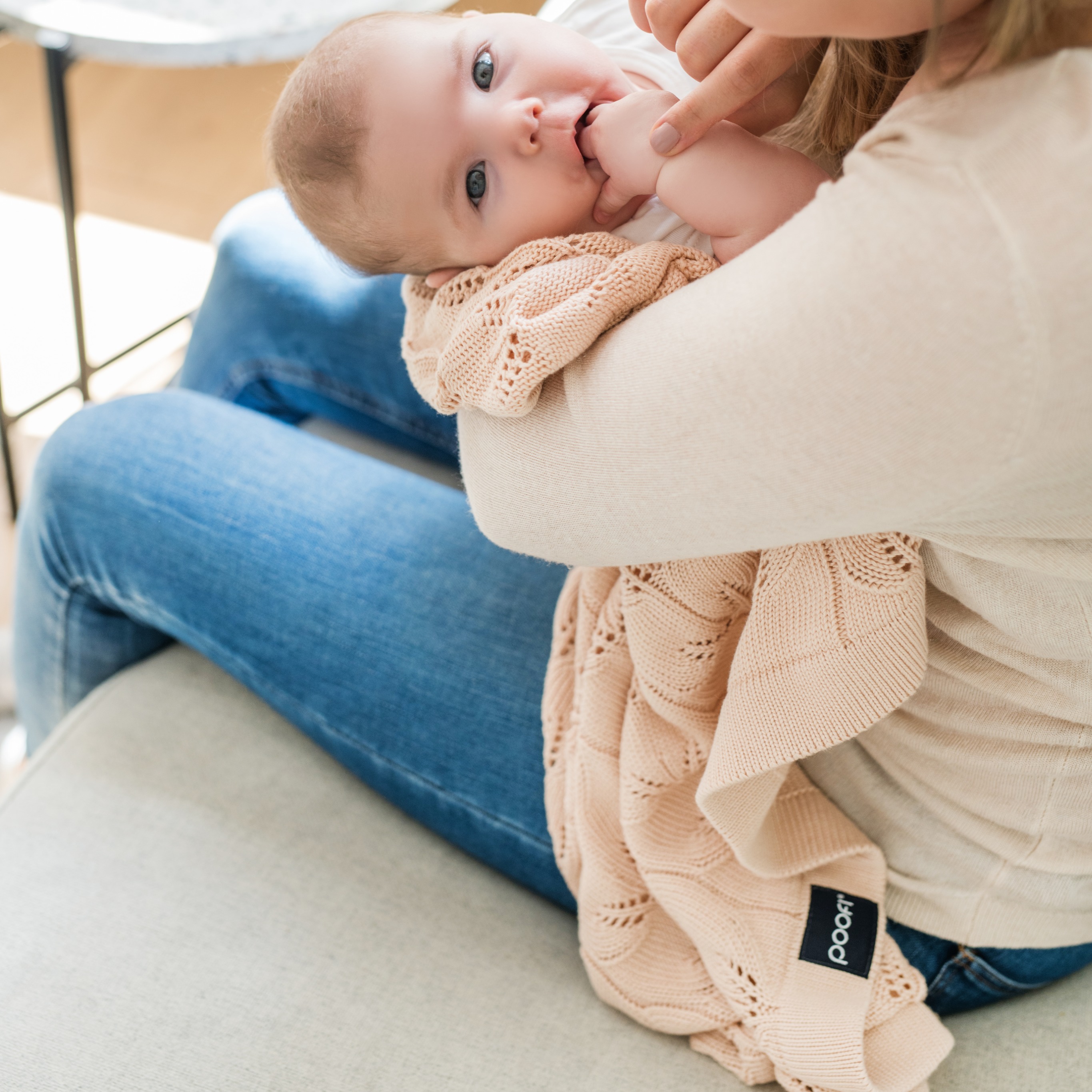 Poofi Kocyk bambusowy Milano nude 80x100cm