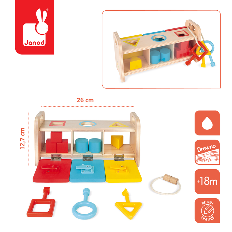 Janod Drewniany Sorter z Kluczykami Essentiel 18m+