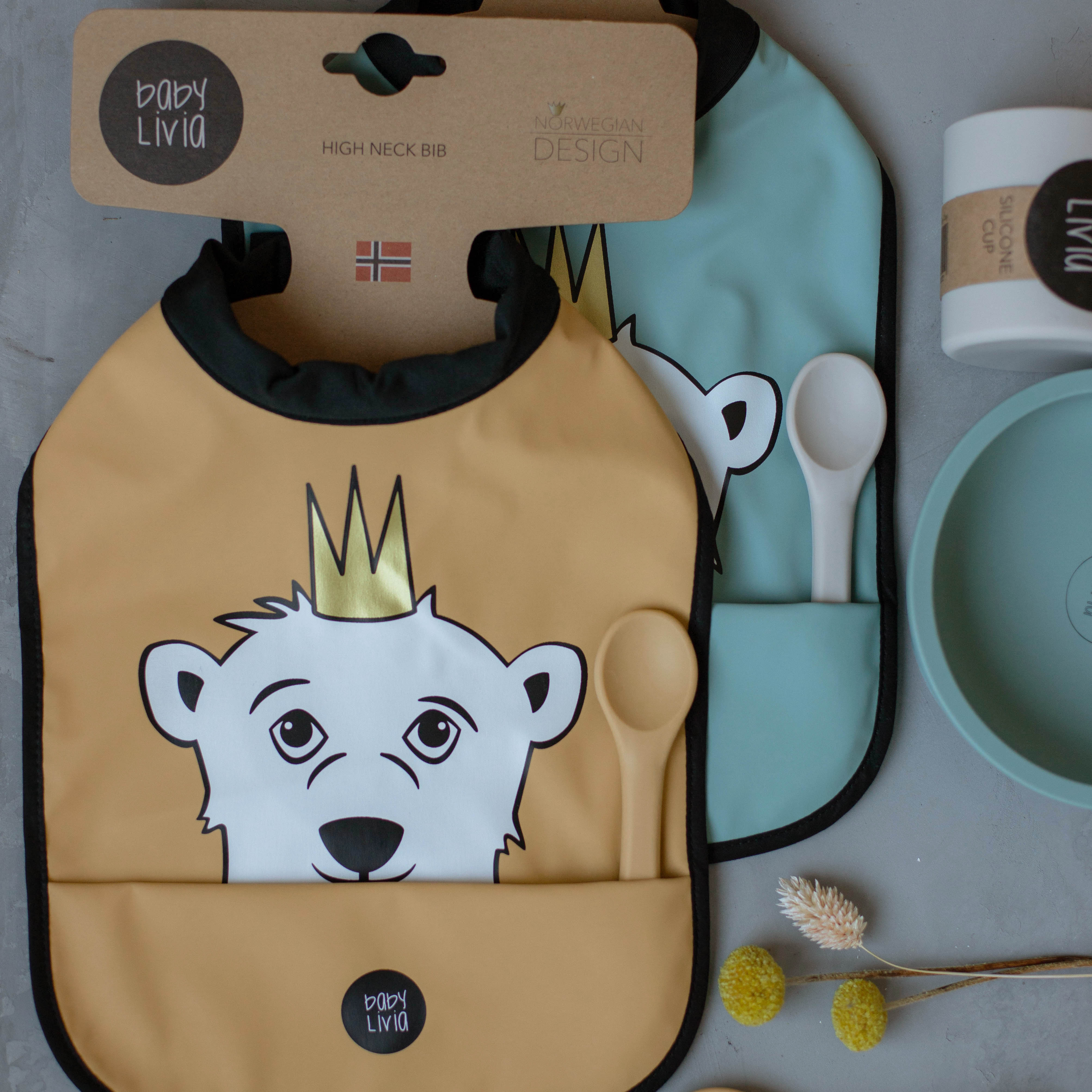 Baby Livia Śliniak Miś Mint Miękki 0+