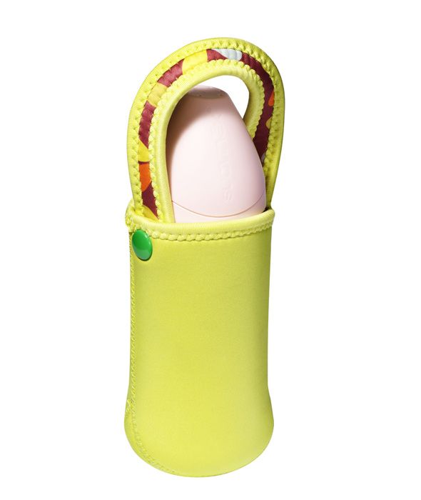 Etui na butelkę neoprenowe limonkowe w liście | 0+