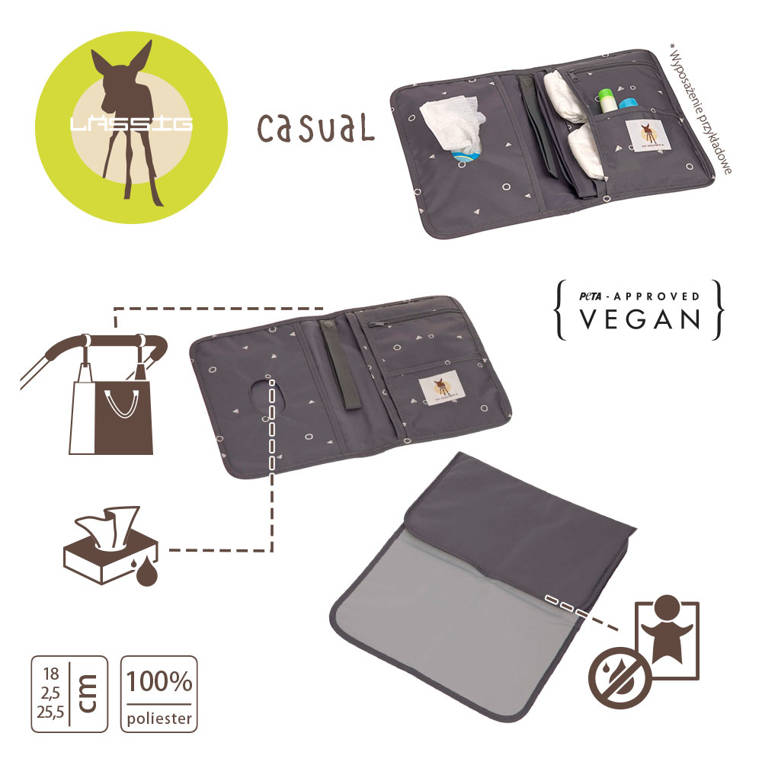 Lassig Przewijak podróżny z etui Universe anthracite