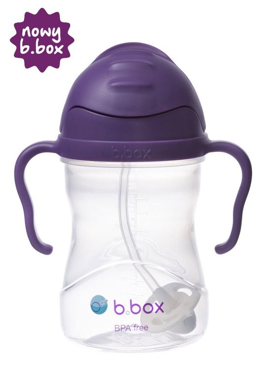 B.Box, Bidon ze słomką 240 ml winogronowy