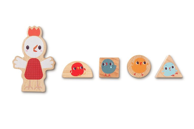 Lilliputiens Drewniany Autobus-Sorter z Kurczaczkami 12m+