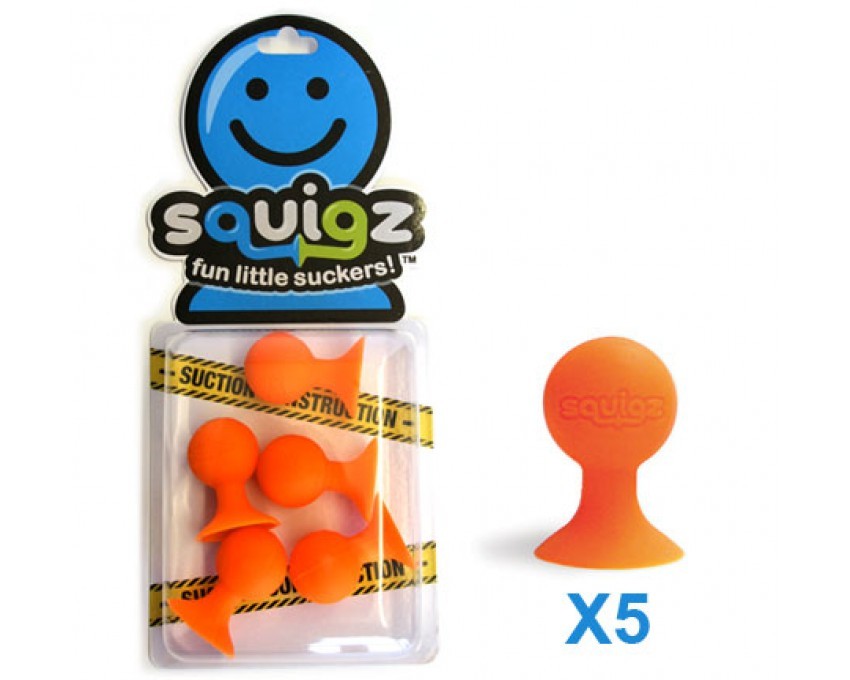Fat Brain Toys Przyssawki Squigz Pip 5szt. Pomarańczowe 3+