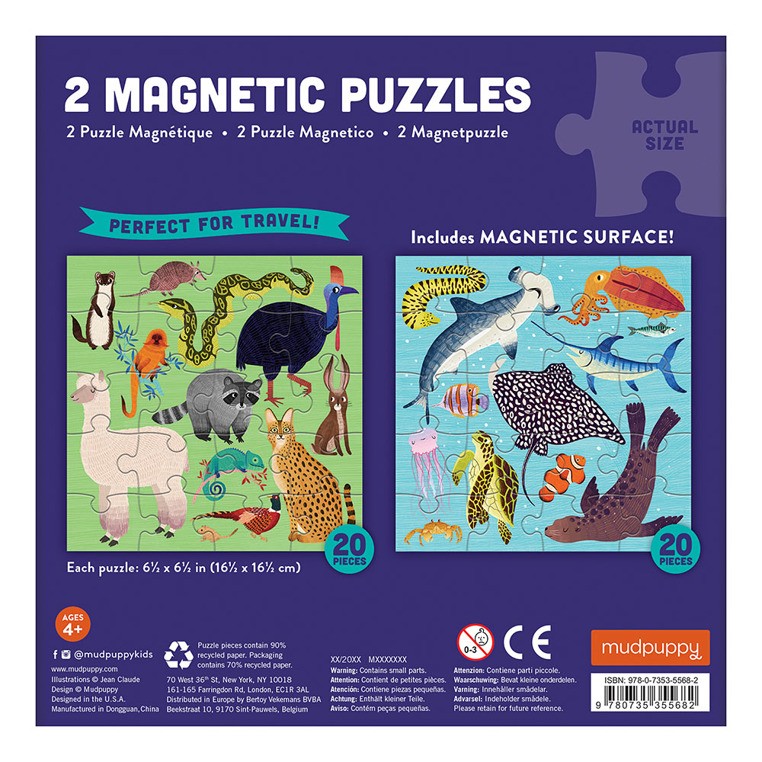 Mudpuppy Puzzle magnetyczne Zwierzęta 4+