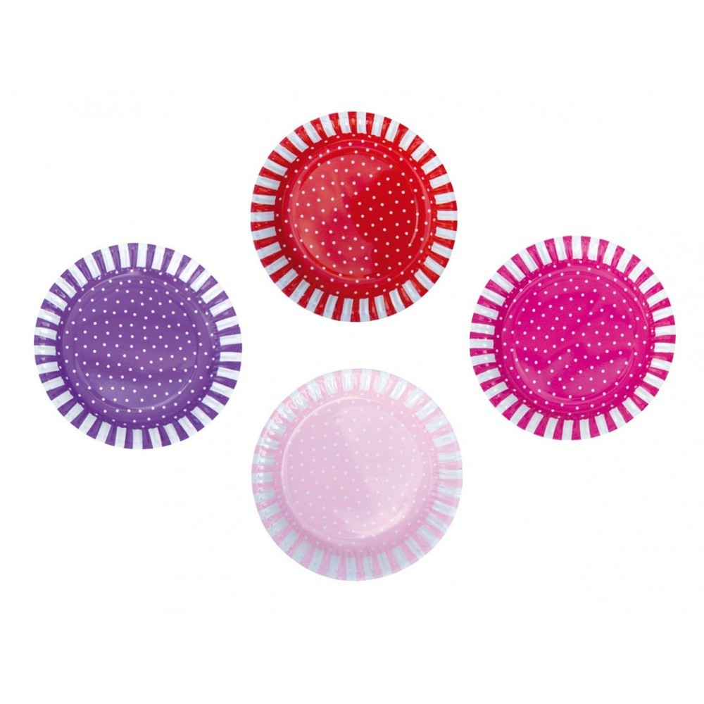 Talerze urodzinowe różowe mix 8 szt. JaBaDaBaDo 3+