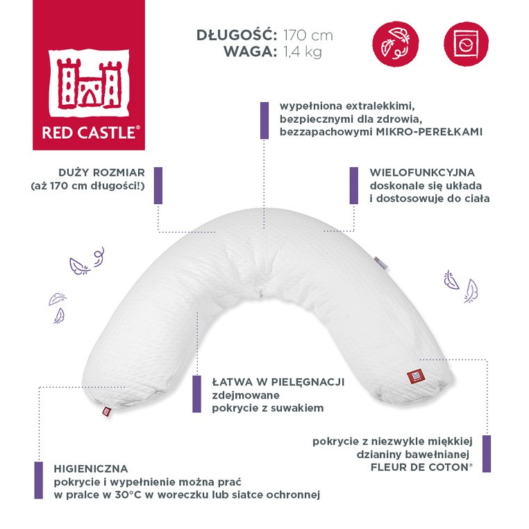 Red Castle Poduszka Rogalowa Big Flopsy Fleur de coton White