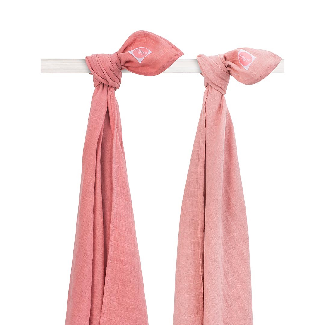 Jollein Otulacze 115x115 cm Duo Coral Pink (2 szt.)