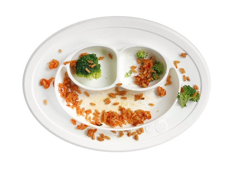 EZPZ Silikonowy talerzyk z podkładką Mini Mat 2w1 6m+ biały