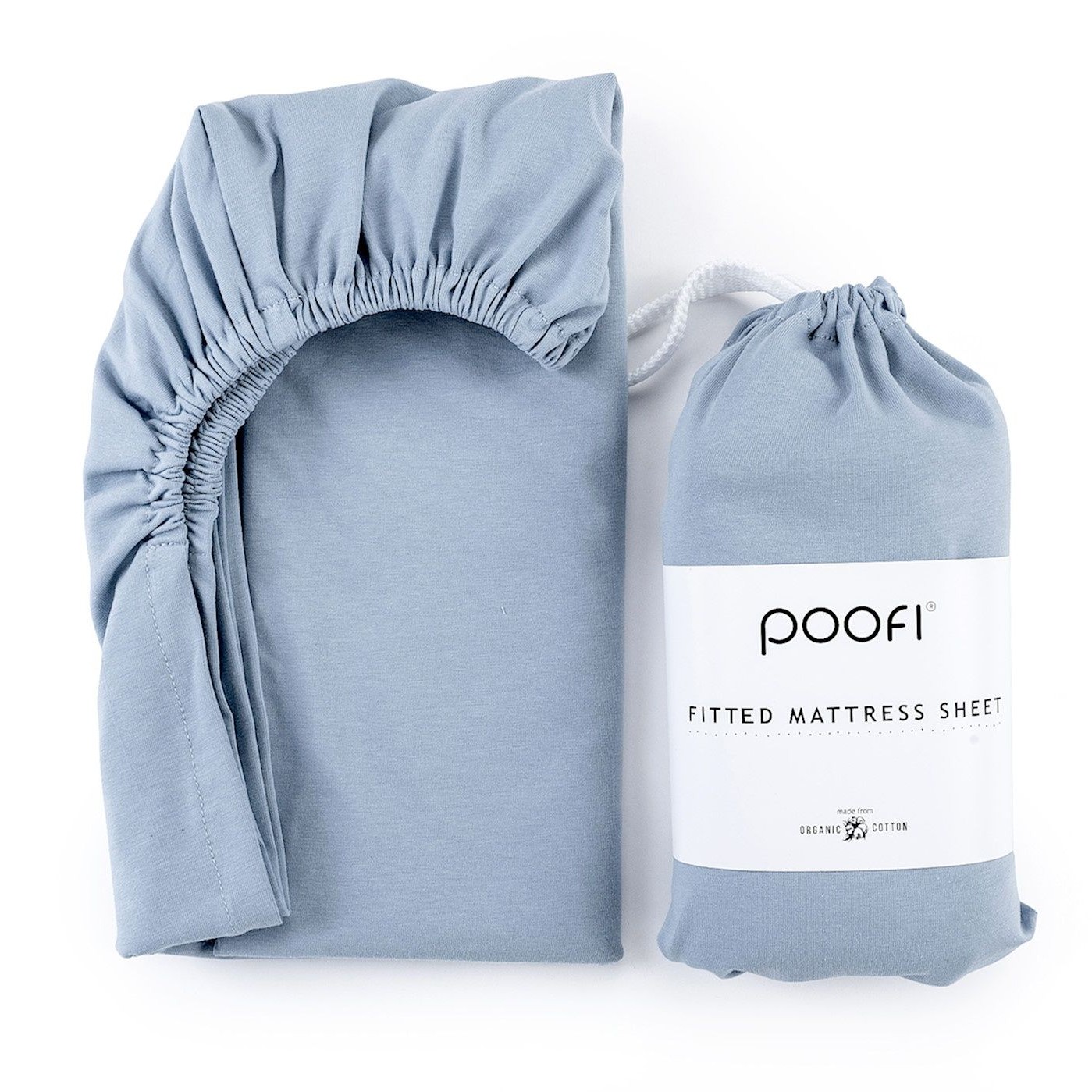 Poofi Prześcieradło Organic&Color 60x120 dusty blue