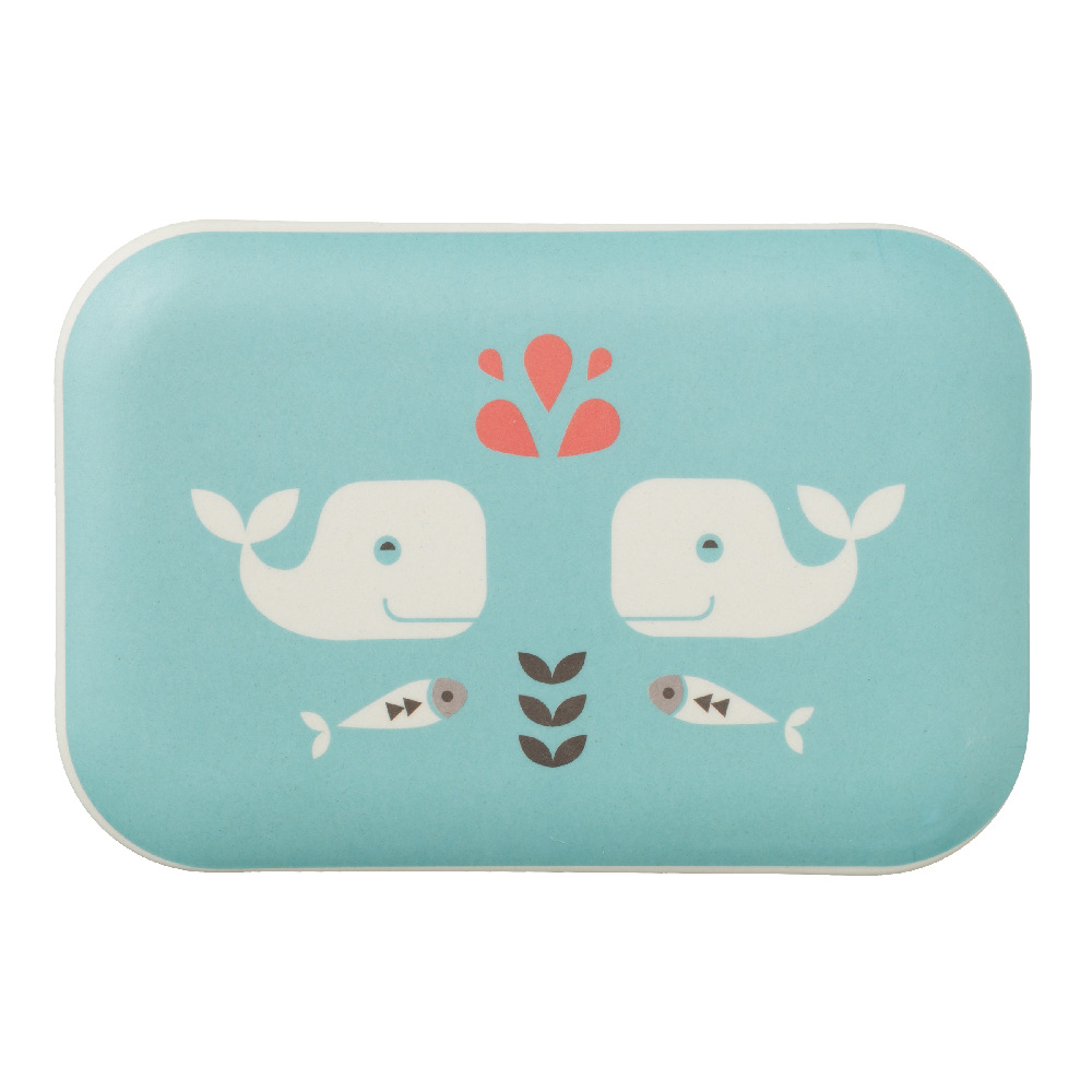 Fresk Pudełko Śniadaniowe Bambusowe Wieloryb 1+