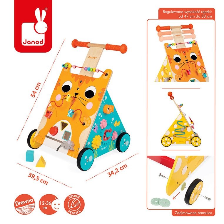 Janod Pchacz Edukacyjny Kot 12-36m