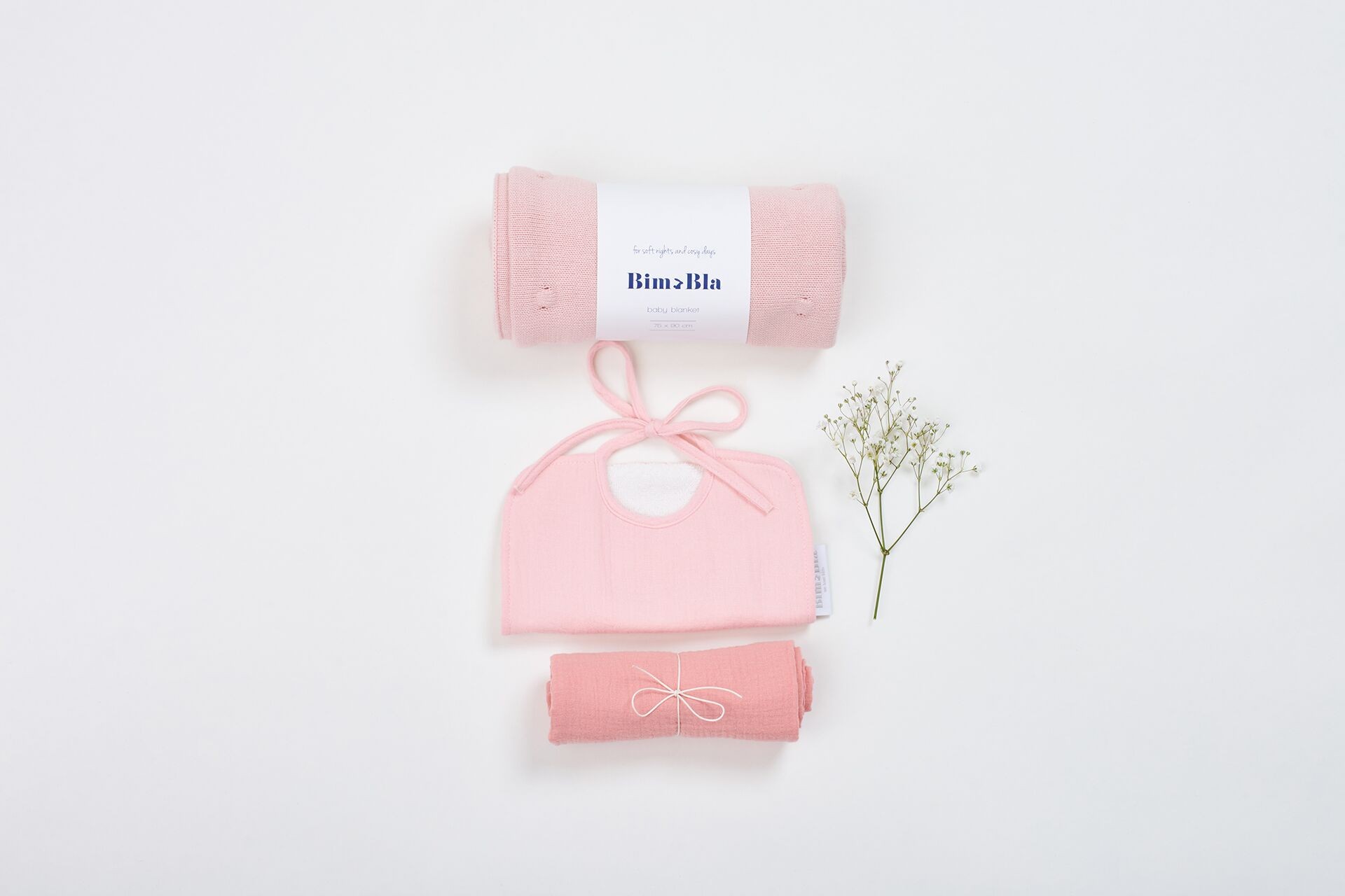 Bimbla, Muślinowy śliniak - jasnoróżowy