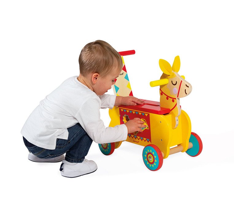 Janod Jeździk i Pchacz Lama 2w1 Sorter 12m+