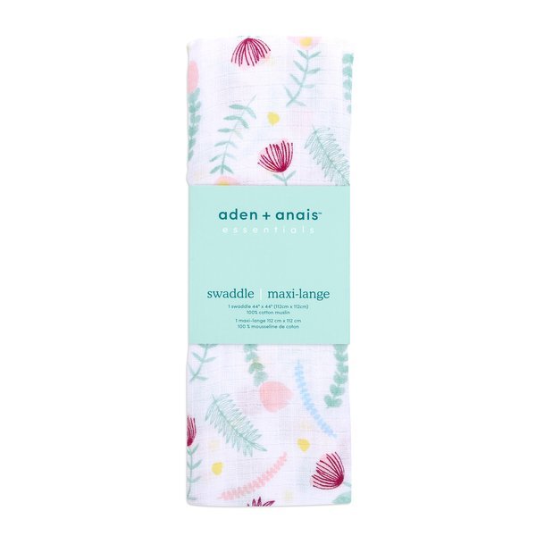 aden+anais, ESSENTIALS otulacz muślinowy 112cm x 112cm floral fauna
