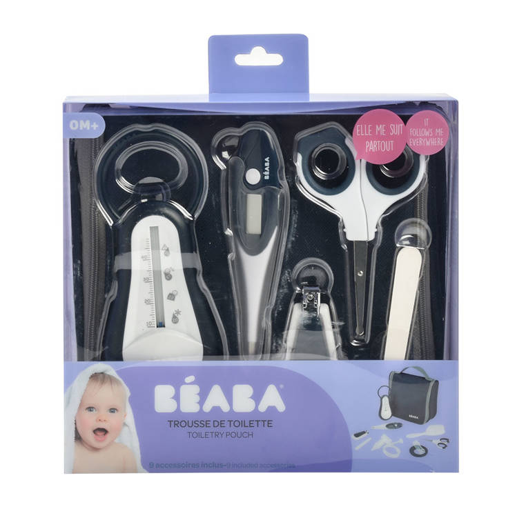 Beaba, Kosmetyczka z 9 akcesoriami do pielęgnacji niemowląt night blue