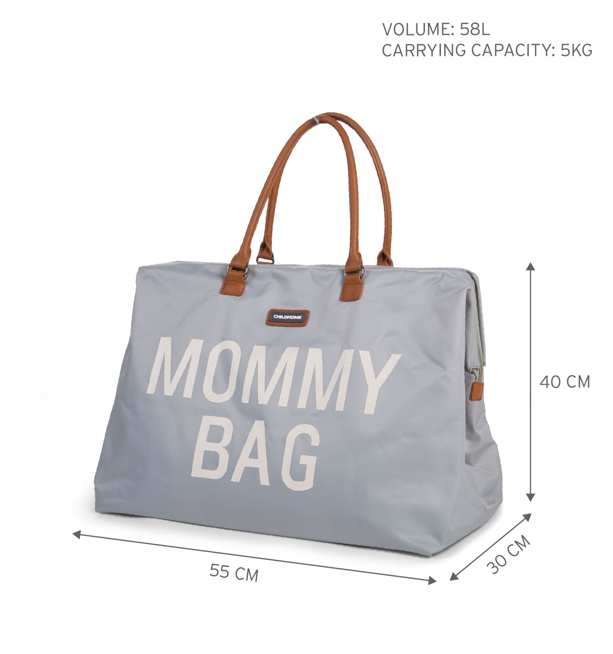 Childhome Torba podróżna Mommy Bag szara | 10kg